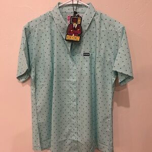 DIXXON Women's Aqua Button Down Shirt
